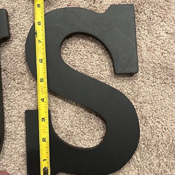 9” Black Block Hanging Capital Letters “FCUS” for Classroom Use with Wall Clock - Picture 14 of 15